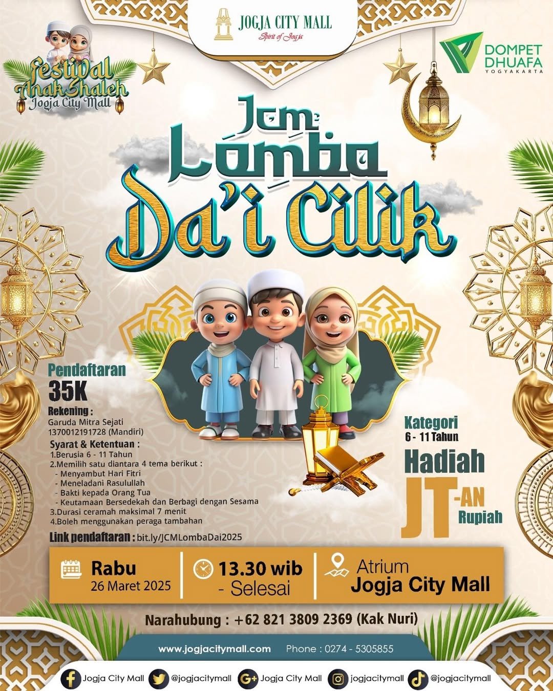 FESTIVAL ANAK SHALEH JCM - LOMBA DAI CILIK