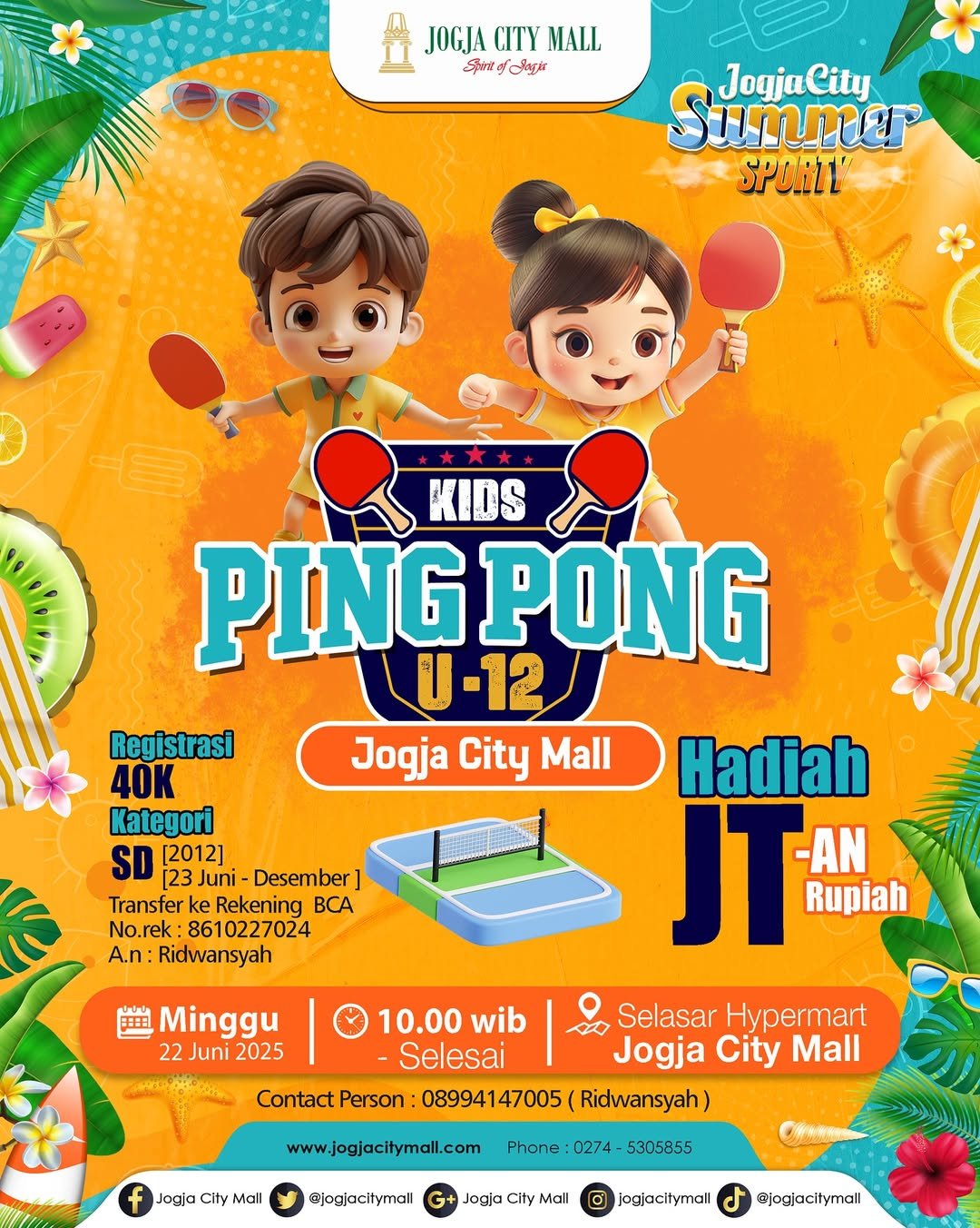 JCM KIDS PING PONG U12