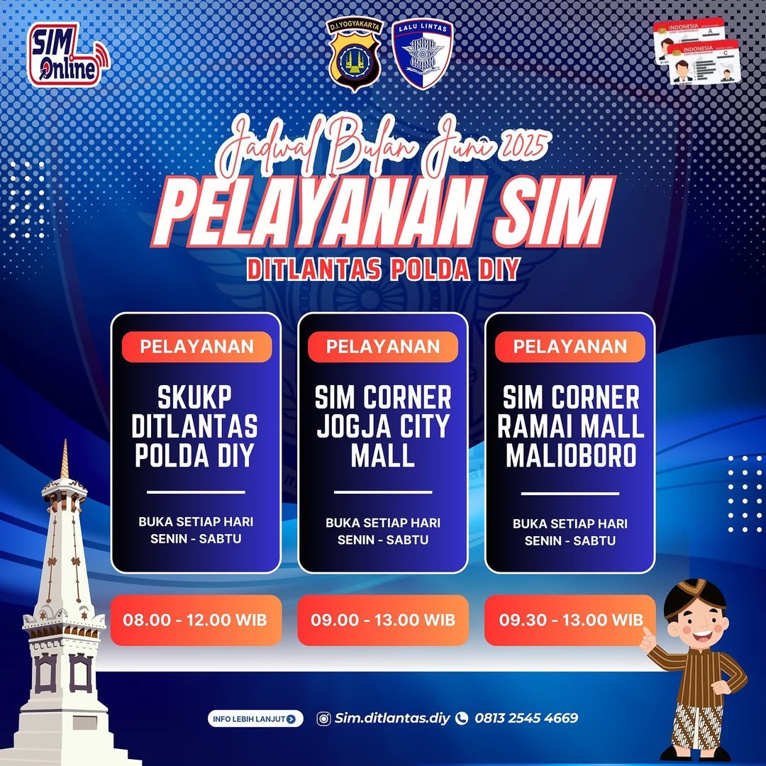 JADWAL PELAYANAN SIM CORNER DI JCM