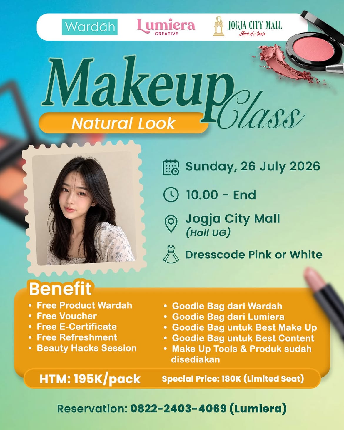 Makeup Class Natural Look Bersama Wardah x Lumiera Hadir di Jogja City Mall
